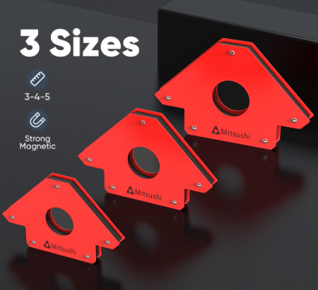 Mitsushi 75/50/25Lbs Magnetic Welding Holder Arrow Shape 45° 90° 135° Working Welding Equipment