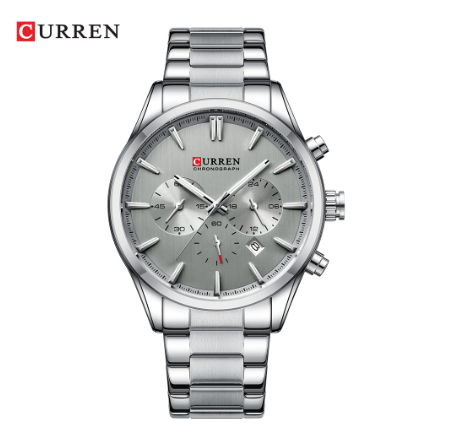 CURREN New Men's Watch Chronograph Stainless Steel Multifunctional Dial Luminous Hands Fashion Casual Business Sports Quartz Analog Watch m1