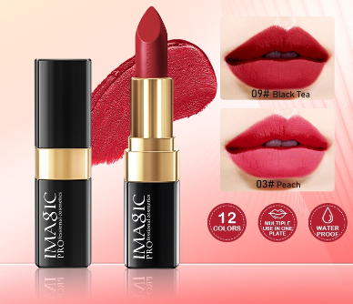 IMAGIC Kissproof Lipstick Matte Long Lasting Lip Makeup 12 Colors