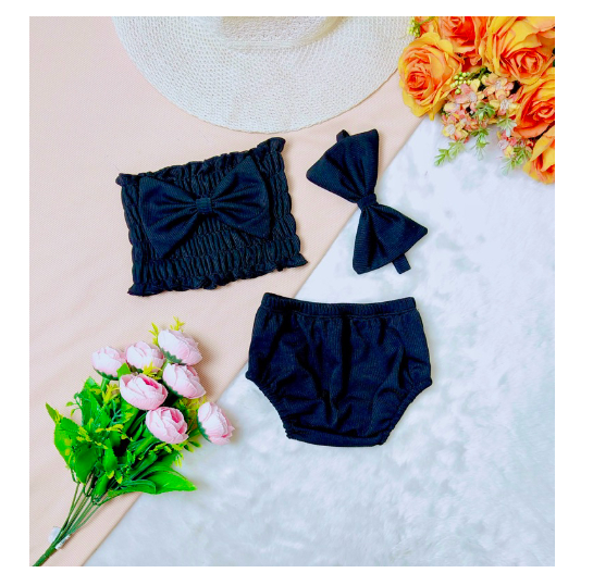 Stacey Smocking Terno For Baby Girl With Turban for 1-24months c10