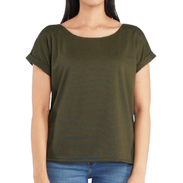 Petrol Basic Tees Ladies Boxy Fitting Shirt Interlock Fabric Trendy fashion 120160-U (Fatigue)