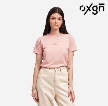 OXGN Do What You Love Graphic Print T-Shirt For Women Blush