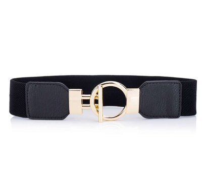 Metal Buckle Women's Belt Dress Elastic Wide Simple Fashion Waistband