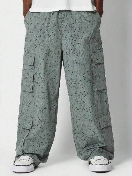 SUMWON Loose Fit Parachute Pant With All Over Print