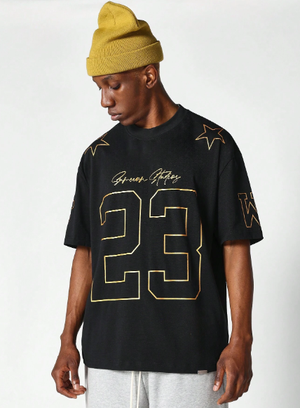 SUMWON Tee With Front Foil Graphic Print College Ready