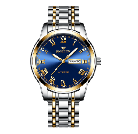 FNGEEN 4002 Men's Quartz Watch SILVER GOLD BLUE