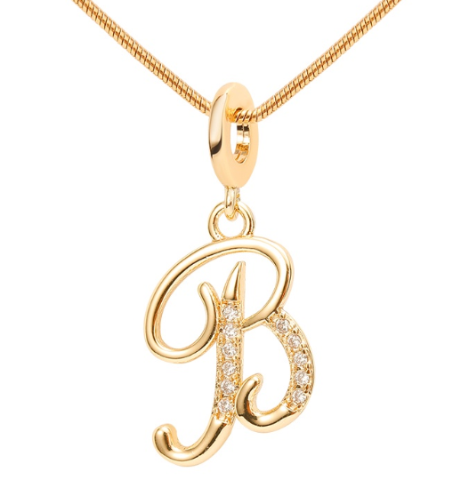 Lisa 18k Gold Plated Necklace Letter Pendant Fashion Accessories Necklace Women B