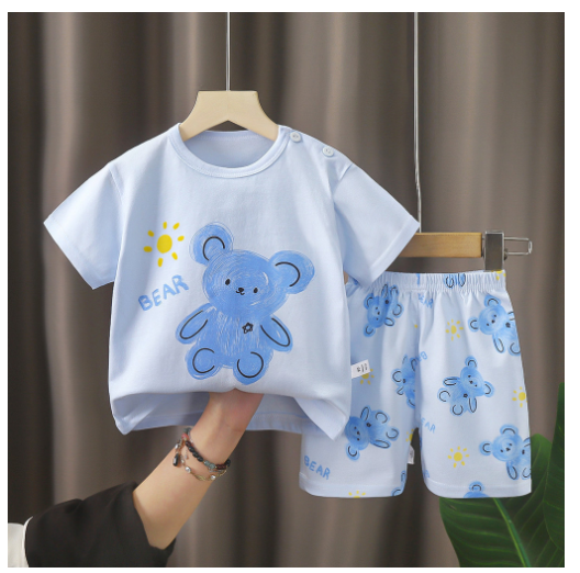 0-4Y For Boys Baby & Kids Sleeveless Shorts Set Pure Cotton Sando For Summer Kids D23