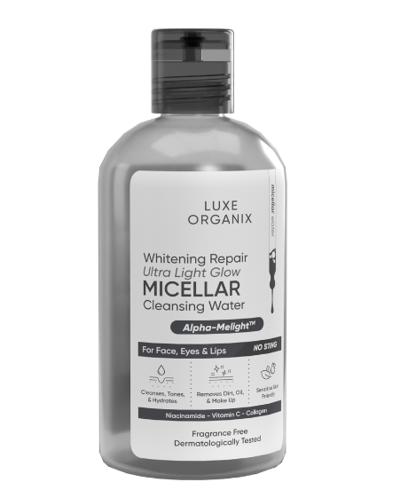 Luxe Organix Whitening Repair Ultra Light Glow Micellar Cleansing Beauty Water 300mL