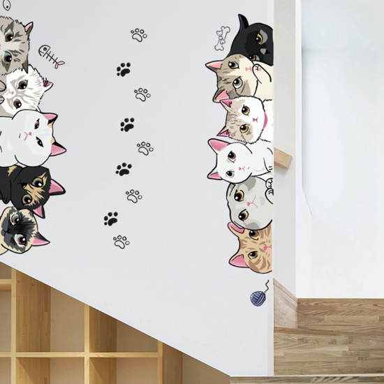Animal Cat Paw Sticker Funny Vinyl Decal Wall Sticker Black Cat Paw Sticker Wall Art