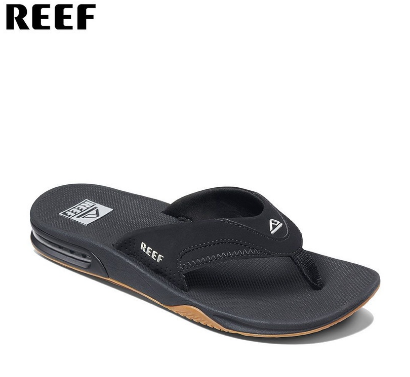 Reef Men s Fanning Sandals Black Silver