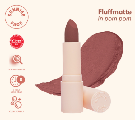 Sunnies Face Fluffmatte Weightless Modern Matte Lipstick Pom Pom
