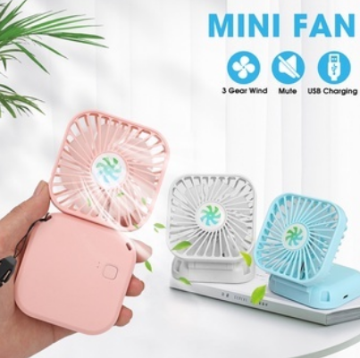 Mini Hanging Neck Fan Deskpet Fan Air Coler/ 180 Degree Foldable Square Plastic Halter Fan/ Portable USB Charging Summer Cool