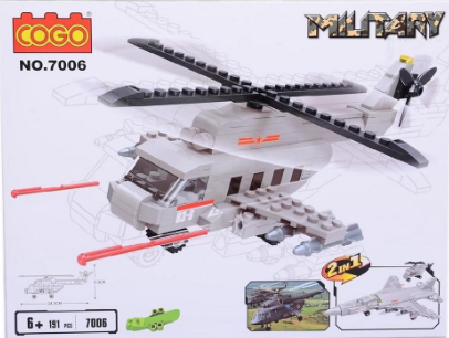 Cogo Military Helicopter Building Blocks
