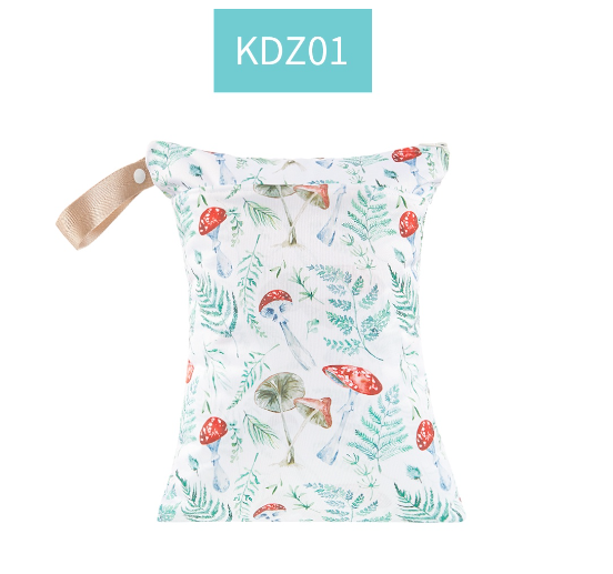 Happyflute 1PC Reusable Waterproof Fashion Prints Wet And Dry Diaper Bag Double Pocket Cloth Handle Wetbags DB16