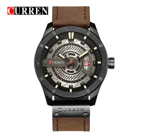 CURREN Men Watches Fashion Casual Military Quartz Sports Waterproof 8301X BLACK BROWN