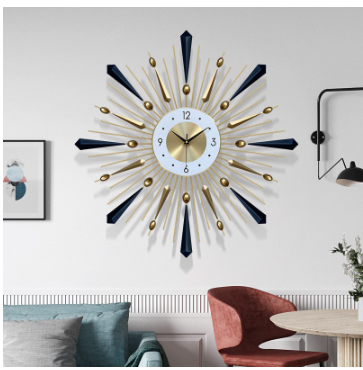 Metal Wall Clock Home Decor  Retro Vintage Iron Round Art Clock