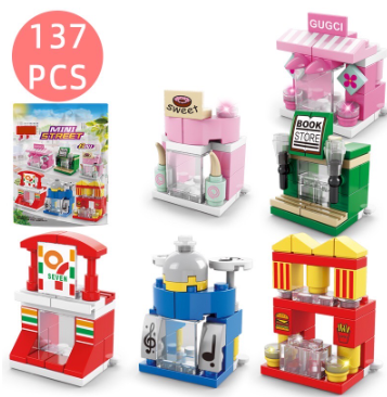6 in 1 Mini Pretend Playset Building Blocks for Kids
