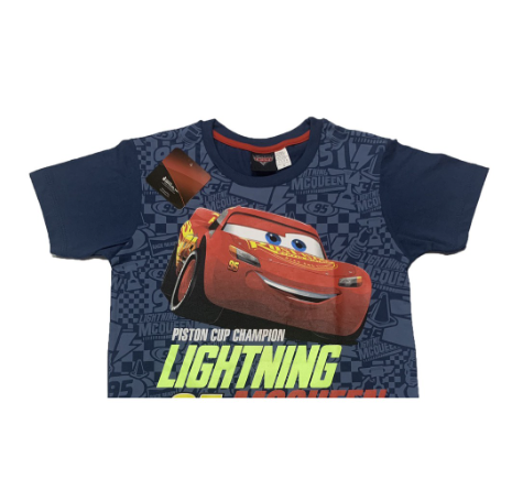 Disney Cars Lightning Champ Boys Kids Navy Blue T-Shirt