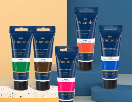 Deli Acrylic Paint 75ml/pcs Art Painting Supplies EC75