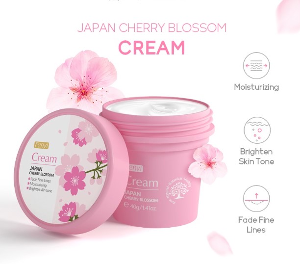 Japan Cherry Blossom Cream Whitening Face Moisturizer Anti Aging Brightening Remove Acne Skin Care 40g