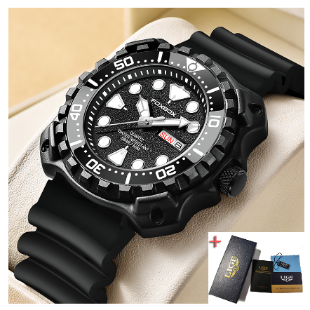 LIGE Original Men Stainless Anti-Rust Waterproof Luminous Business Watch  ALL BACK