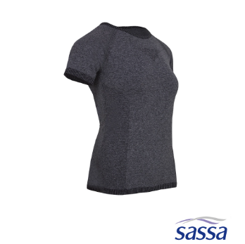 Sassa Tranquil Sky Seamless Short-Sleeved Shirt for Gym & Training Wear Women Athleisure Activewear
