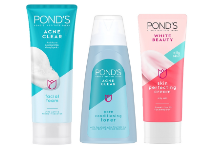 Pond's Acne Clear Essentials (Facial Foam 100g, Toner 100ml, Day Cream - Oily 40g) (Bundle of 3)