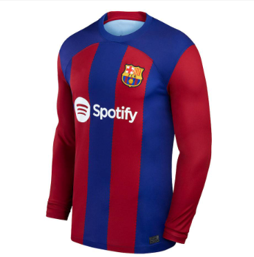 2023-2024 Barcelona Home Jersey Football Long Sleeve Tshirts Sports Tops Plus Size
