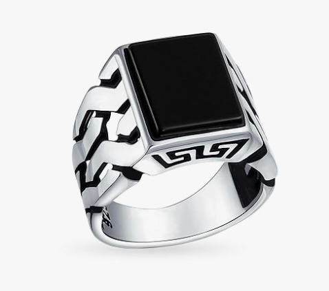 Gemstone Cuban Curb Link Chain Black