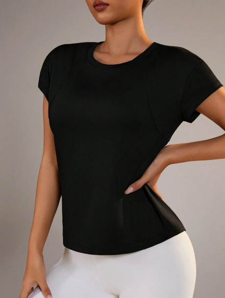 Patched Mesh Sports T-Shirt