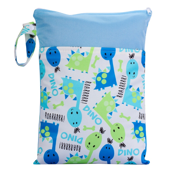 25x35cm Wet Dry Bags Double Pocket Zipper Wet Bag For Baby Cloth Diapers Washable Travel Bags Clothes with Two Zip Bag 0014
