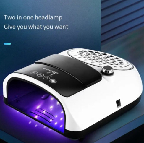 168W 2 in 1 UV LED Nail Lamp & Nail Dust Collector Machine Gel Dryer Manicure w/ Powerful Suction