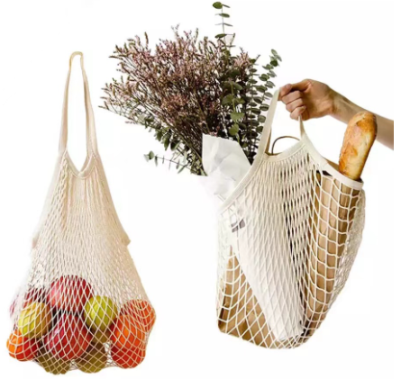 Portable Cotton Shopping Mesh Bag Ecology Reusable