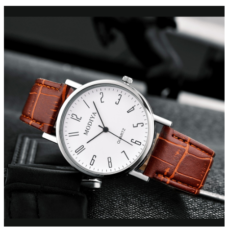 Men Casual Quartz Watch with Stainless Steel Strap M6