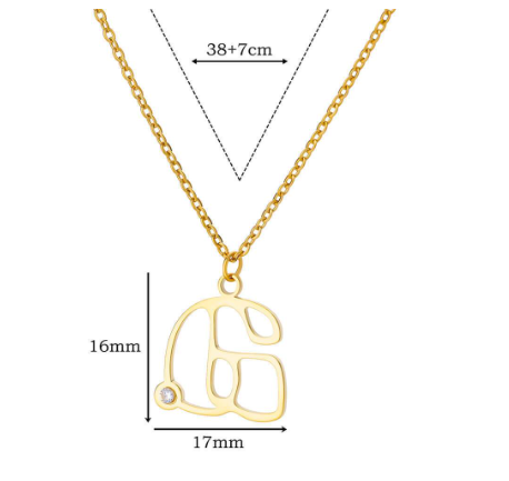 Zircon Initial Letter Necklace for Women Stainless Steel Gold Plated Chains Choker Name Pendant Necklaces New Vintage Jewelry G