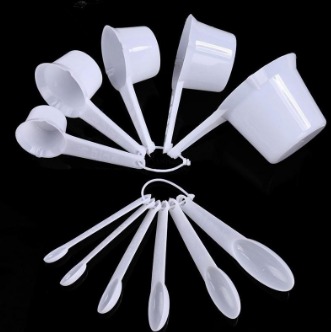 11-in-1 Plastic Measuring Cups & Spoon Set Professional Lightweight For Baking
