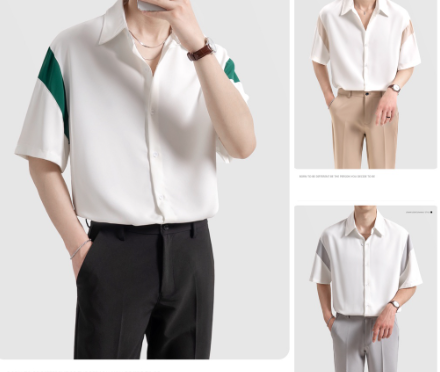 Korean Polo for Men Casual Shirts Cotton Fabric Slightly Stretchable Oversized Fitting