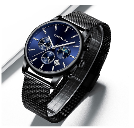 CRRJU Luxury Brand Mens Sport Watches Military Stainless Steel Quartz Waterproof 2266 X M03