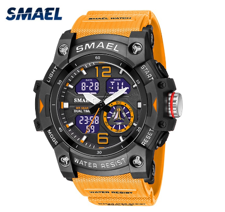 Original Luxury Fashion Luminous Men's Watch Waterproof Casual Quartz Electronic Sports Men's Watch ORANGE