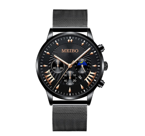 Luxury Gold Watch Men Fashion Calendar Display Stainless Steel Quartz Watch Waterproof Men's Wacthes 13