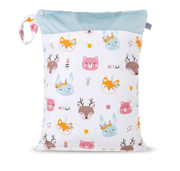 Reusable Waterproof Dry Double Pocket Cloth Handle Diaper Wet Bag 19