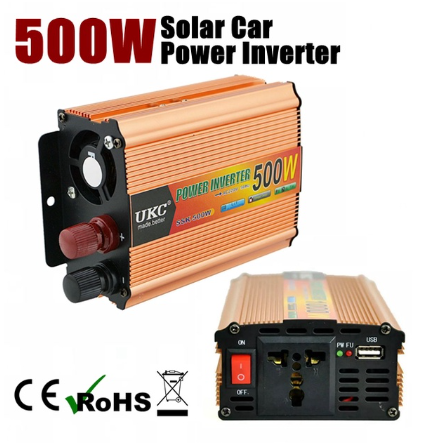 500W Solar Car Power Inverter Modified Sine Wave with 220V AC Socket and USB Port With Safety Switch