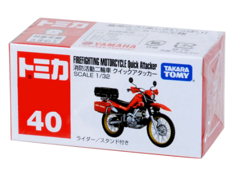 Tomica No. 40 Firefighting Motorcycle Quick Attacker 1:32 Die-cast Vehicle