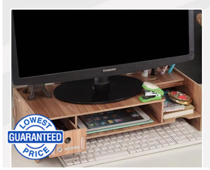 Senda Neck Guard Laptop Computer Desk Monitor Heightening Rack Storage Box Office Desk Table Stand