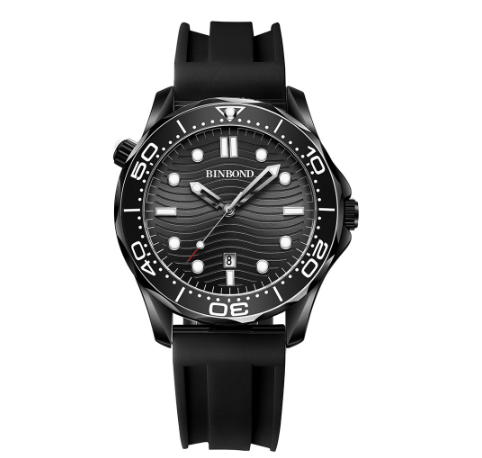 Binbond Men Business Steel Band Quartz Watch Rotating Dial Waterproof Unique Watch Men M9
