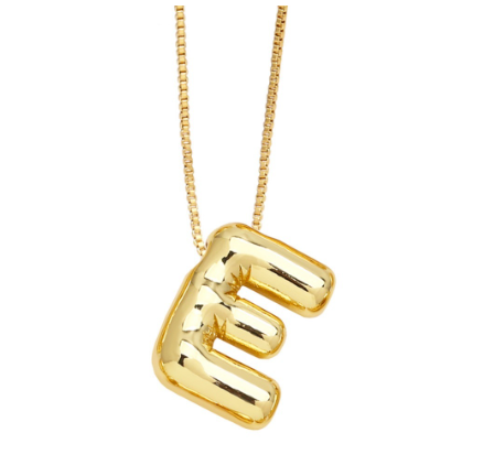 Fashion 26 Letter Pendant Gold Plated Necklace Style Versatile Collar Chain Women's Friends Commemorative Jewelry Accessories Gift E