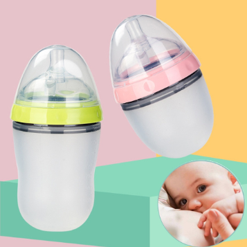 Silicone Baby Bottle Silicone Milk Feeding Bottle Kids Drink Water Soft Container Children Mamadeira Nipple Bottle 1Pcs
