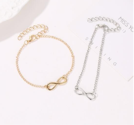 Fashion Metal Adjustable Lobster Clasp Chain Bracelet Retro 8 Word Buckle Alloy Bracelet C1