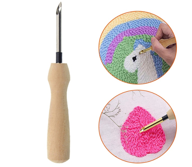 Punch Needle Pen Knitting Embroidery Weaving Felting Craft Wooden DIY Felting Threader Needles